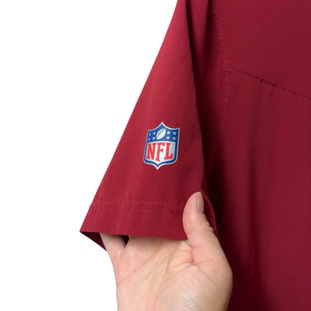 Arizona Cardinals Nike On Field Dri Fit Collared Polo Medium Red Lightweight EUC